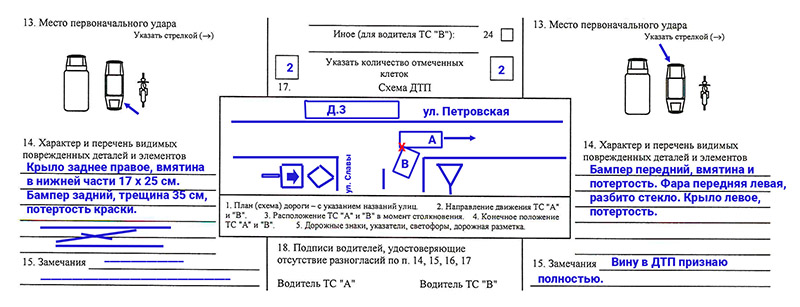 Пошаговая инструкция оформления схемы ДТП