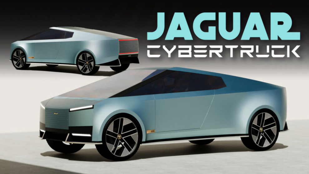 Гибрид Jaguar Type 00 и Tesla Cybertruck показывает, как выглядит будущее