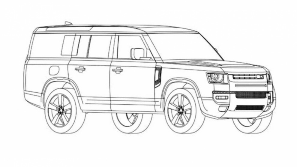 Длинный Land Rover Defender засветили на патентных рисунках