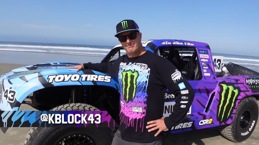 Кен Блок провёл презентацию своего 1100-сильного грузовика на пляже в Мексике (видео)